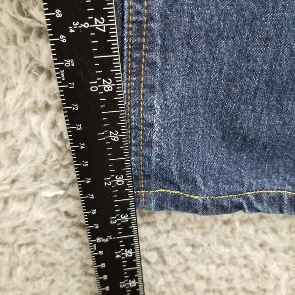 Jasper Conran Jeans Mens 38x32 Blue Straight Fit Stretch Button Fly Denim - Picture 6 of 13